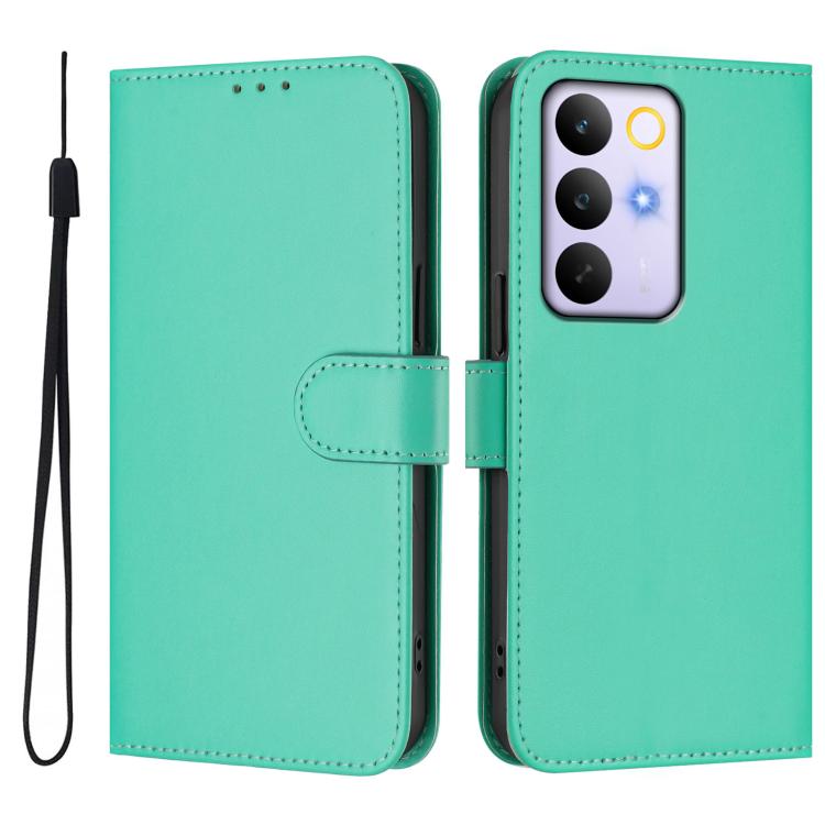 For Realme C83 5G india / C85 5G Skin Feel Solid Color Leather Phone Case with Lanyard