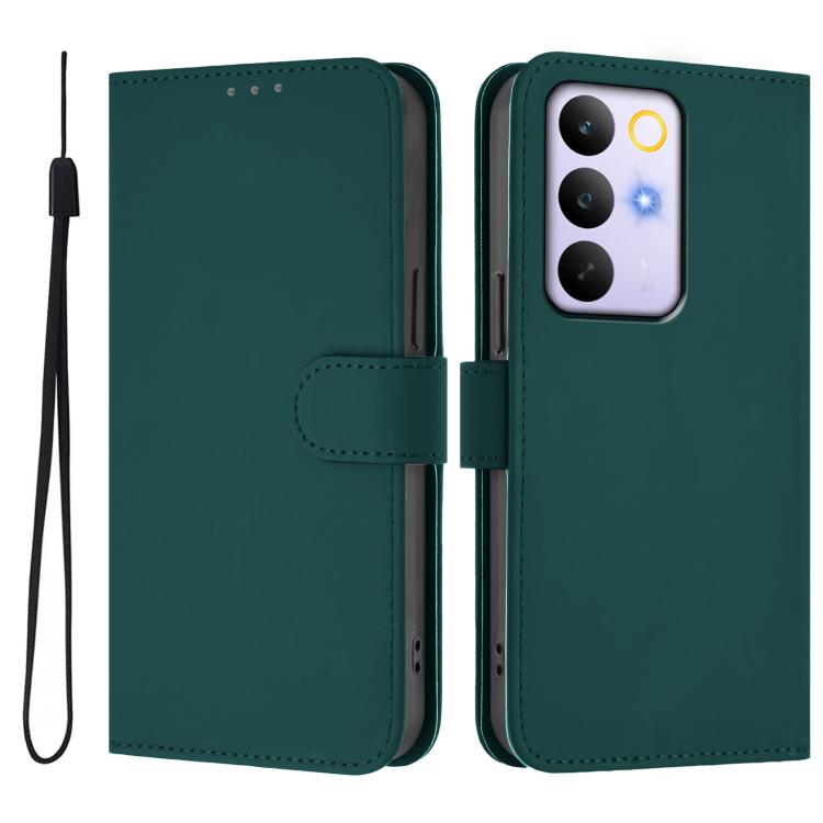 For Realme C83 5G india / C85 5G Skin Feel Solid Color Leather Phone Case with Lanyard