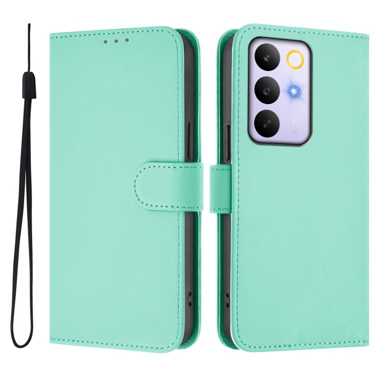 For Realme C83 5G india / C85 5G Skin Feel Solid Color Leather Phone Case with Lanyard