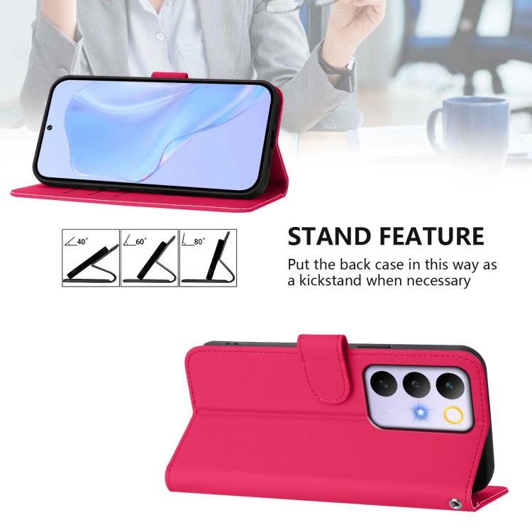 For Realme C83 5G india / C85 5G Skin Feel Solid Color Leather Phone Case with Lanyard