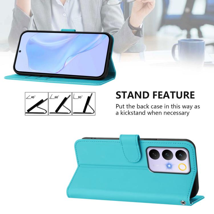 For Realme C83 5G india / C85 5G Skin Feel Solid Color Leather Phone Case with Lanyard