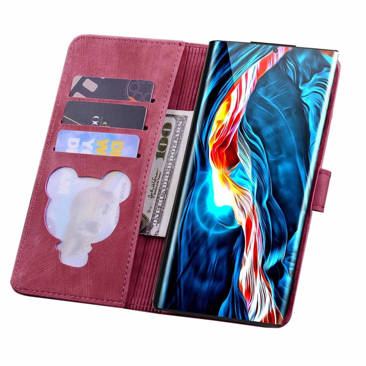 For Samsung Galaxy S24 Ultra 5G Cartoon Sakura Cat Embossed Leather Phone Case