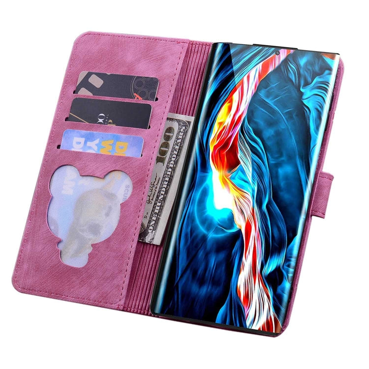 For Samsung Galaxy S23 Ultra 5G Cartoon Sakura Cat Embossed Leather Phone Case