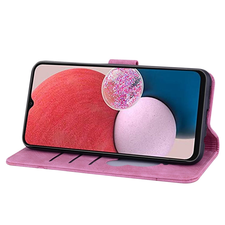 For Samsung Galaxy S23 5G Cartoon Sakura Cat Embossed Leather Phone Case