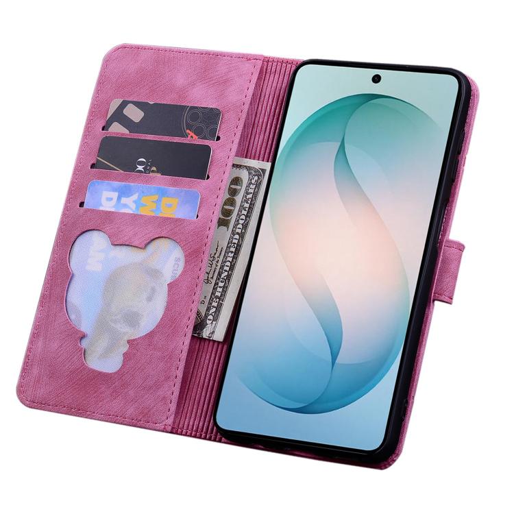 For Samsung Galaxy S26 Ultra 5G Cartoon Sakura Cat Embossed Leather Phone Case