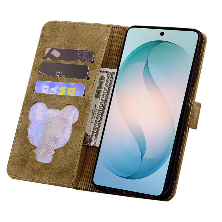 For Samsung Galaxy S26+ 5G Cartoon Sakura Cat Embossed Leather Phone Case