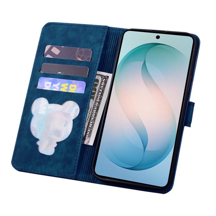 For Samsung Galaxy S26+ 5G Cartoon Sakura Cat Embossed Leather Phone Case