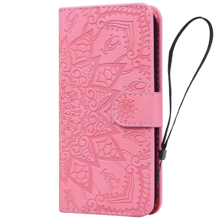 For Samsung Galaxy S26 Ultra 5G Mandala Embossed Dual-Fold Calf Leather Phone Case