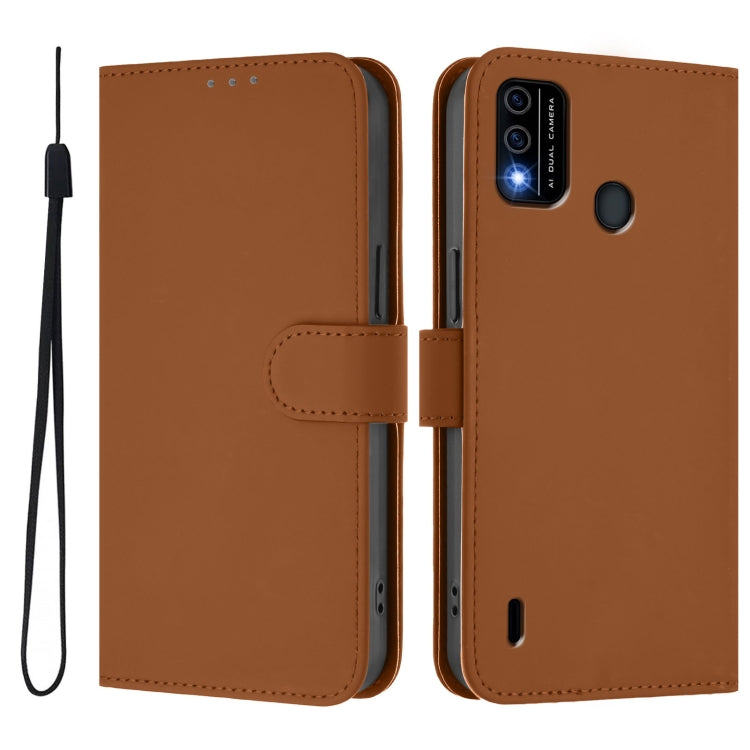 For OPPO A98 5G / F23 5G India Skin Feel Solid Color Leather Phone Case with Lanyard
