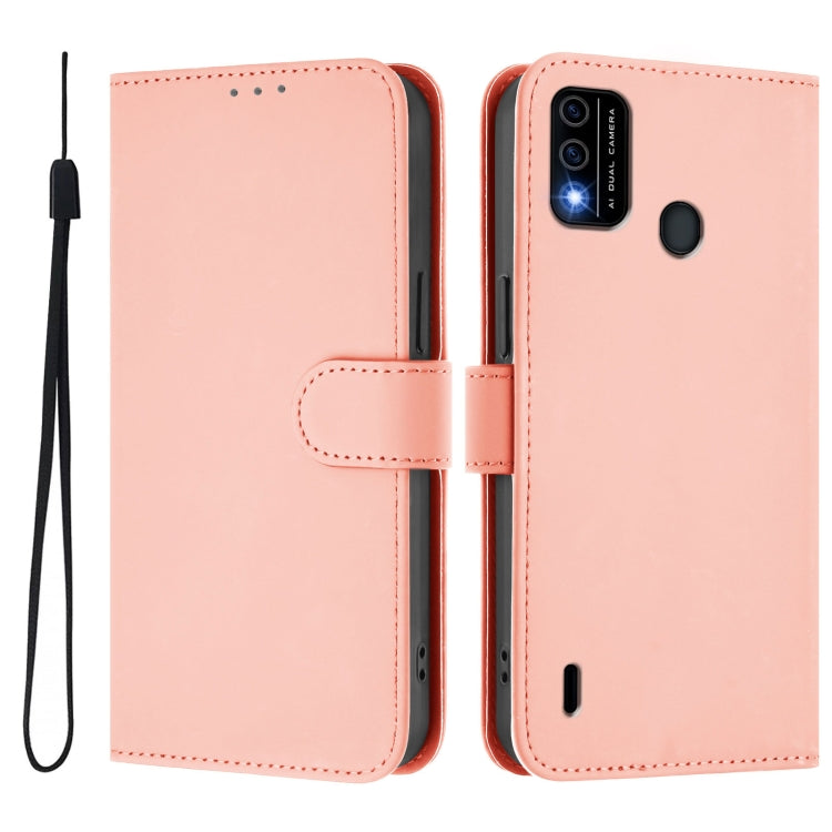 For OPPO A98 5G / F23 5G India Skin Feel Solid Color Leather Phone Case with Lanyard