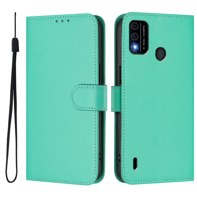 For OPPO A98 5G / F23 5G India Skin Feel Solid Color Leather Phone Case with Lanyard