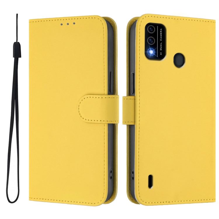 For OPPO A98 5G / F23 5G India Skin Feel Solid Color Leather Phone Case with Lanyard
