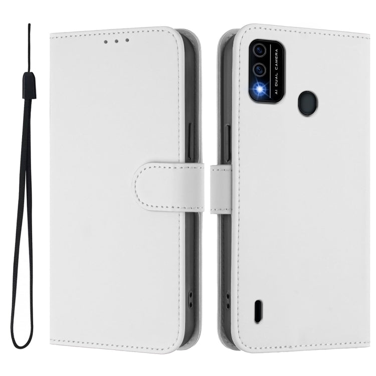 For OPPO A98 5G / F23 5G India Skin Feel Solid Color Leather Phone Case with Lanyard