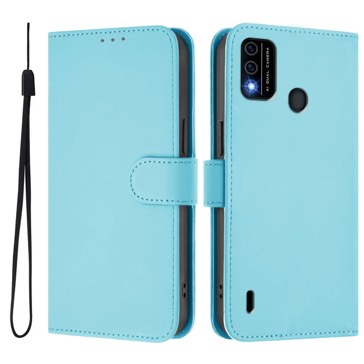 For OPPO A98 5G / F23 5G India Skin Feel Solid Color Leather Phone Case with Lanyard