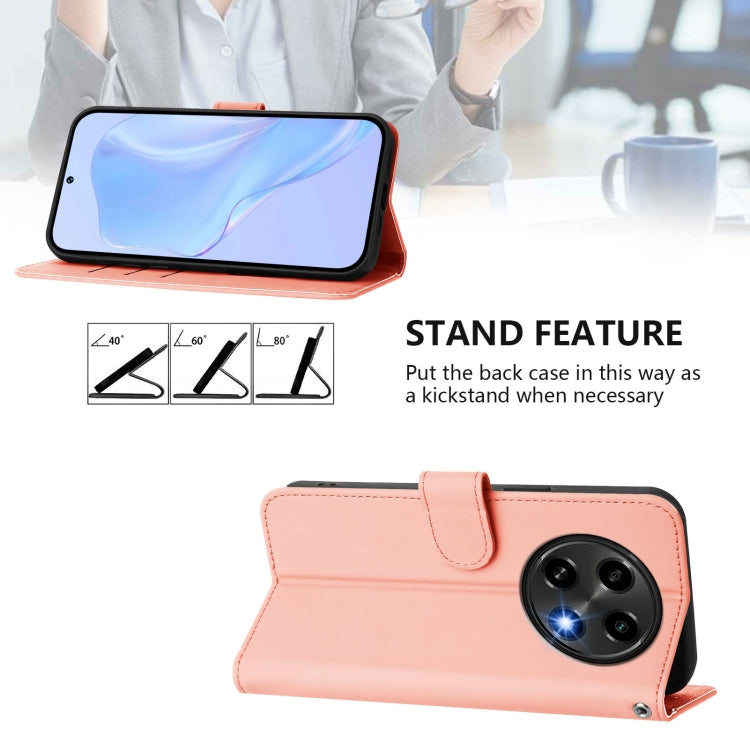 For OPPO A2 Pro 5G Global Skin Feel Solid Color Leather Phone Case with Lanyard