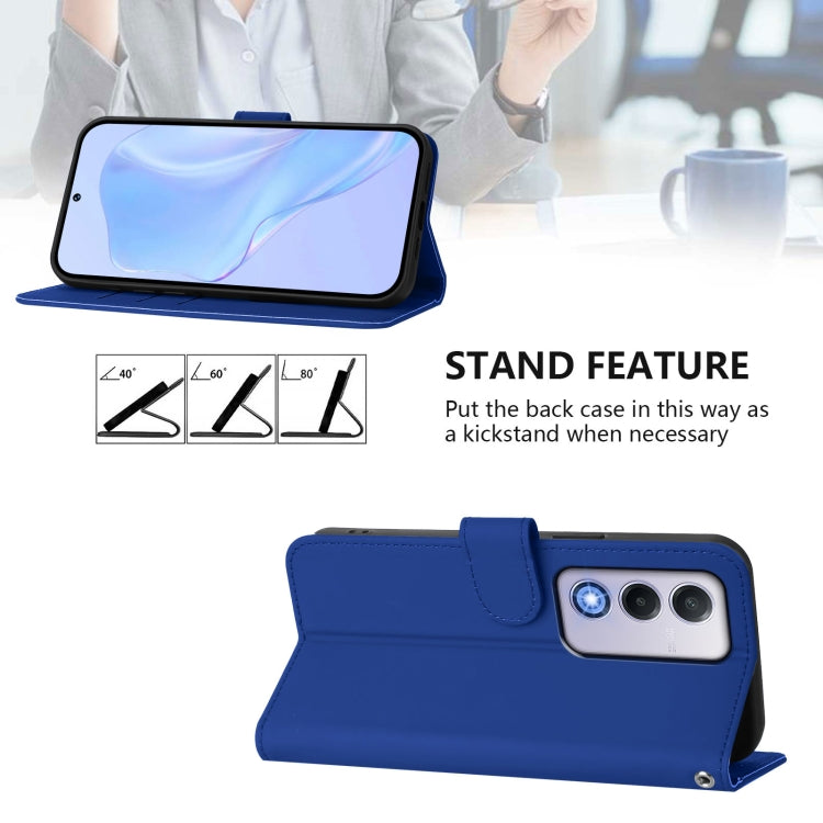 For OPPO A80 5G EU Skin Feel Solid Color Leather Phone Case with Lanyard