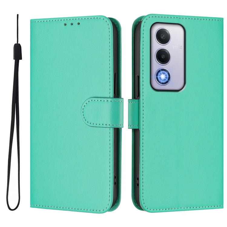 For OPPO A80 5G EU Skin Feel Solid Color Leather Phone Case with Lanyard