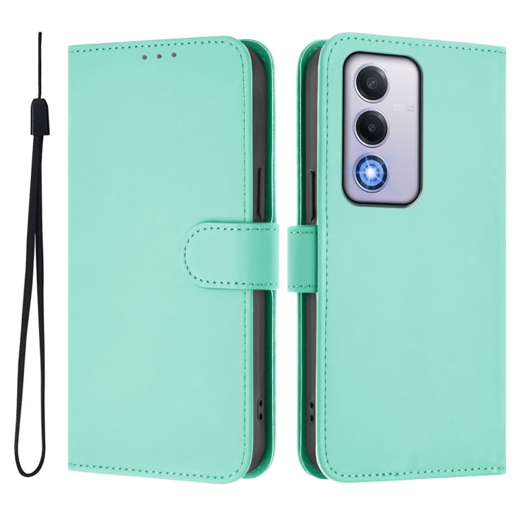 For OPPO A80 5G EU Skin Feel Solid Color Leather Phone Case with Lanyard