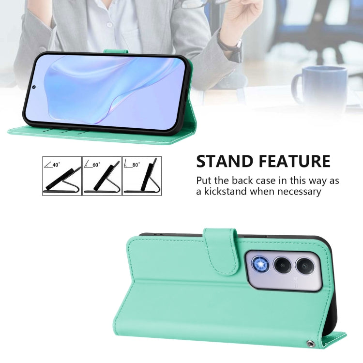 For OPPO A80 5G EU Skin Feel Solid Color Leather Phone Case with Lanyard