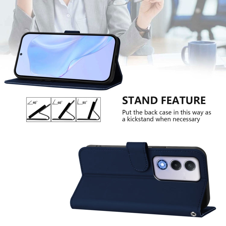 For OPPO A80 5G EU Skin Feel Solid Color Leather Phone Case with Lanyard