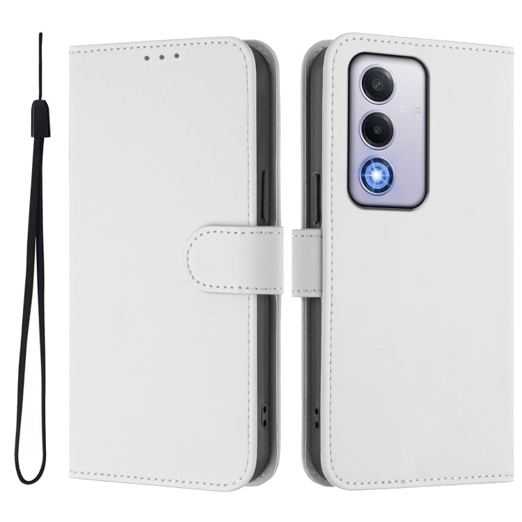 For OPPO A80 5G EU Skin Feel Solid Color Leather Phone Case with Lanyard