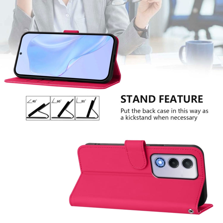 For OPPO A80 5G EU Skin Feel Solid Color Leather Phone Case with Lanyard