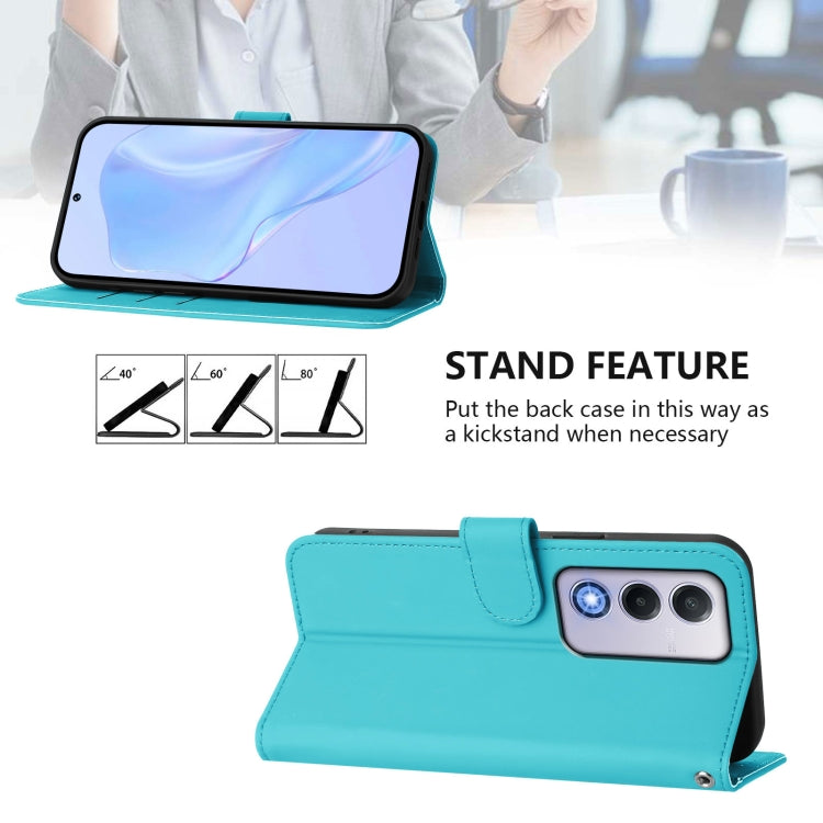 For OPPO A80 5G EU Skin Feel Solid Color Leather Phone Case with Lanyard
