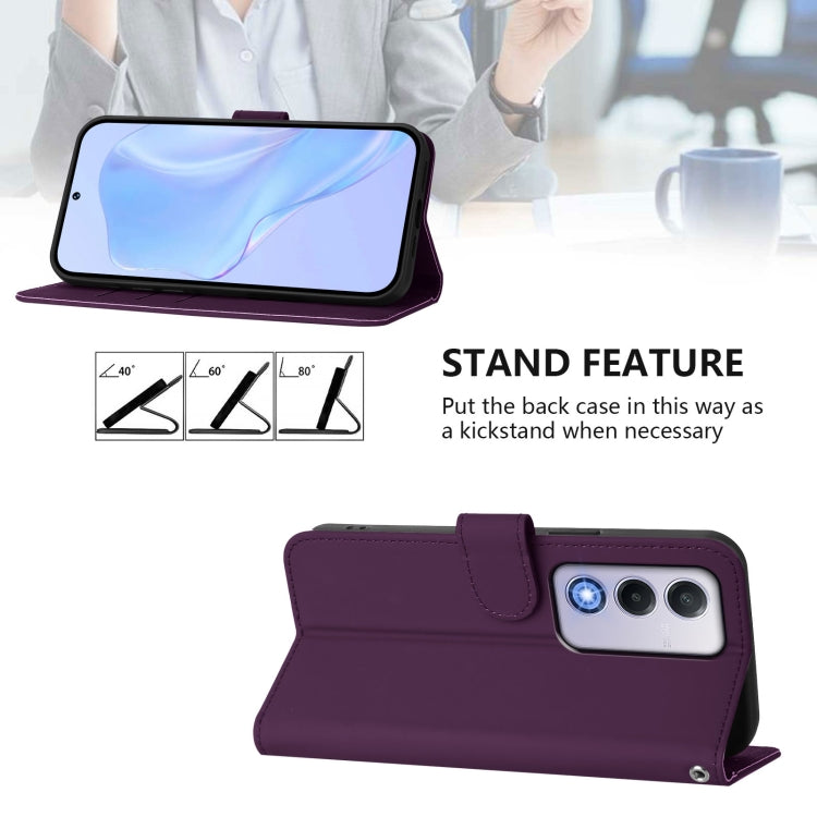 For OPPO A80 5G EU Skin Feel Solid Color Leather Phone Case with Lanyard