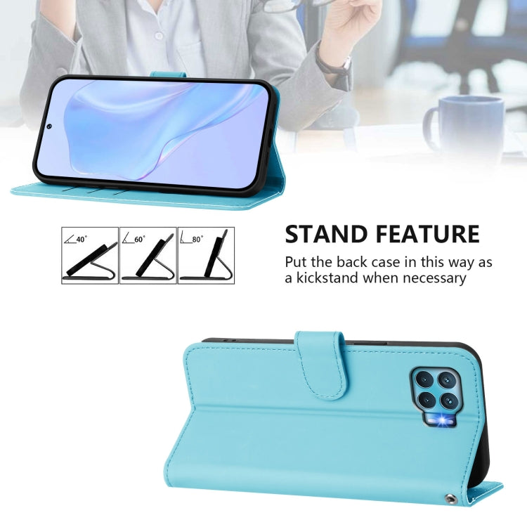 For OPPO F17 Pro Skin Feel Solid Color Leather Phone Case with Lanyard