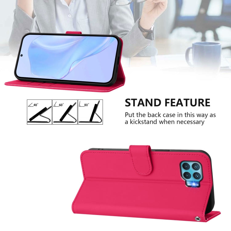 For OPPO F17 Pro Skin Feel Solid Color Leather Phone Case with Lanyard