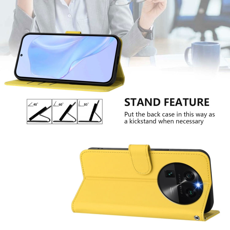 For OPPO Find X6 Skin Feel Solid Color Leather Phone Case with Lanyard