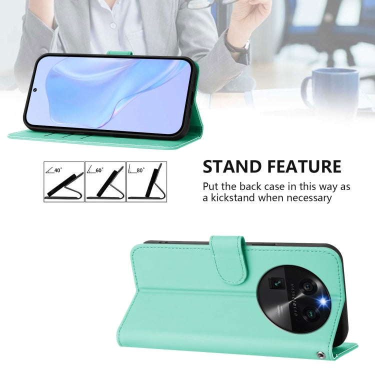 For OPPO Find X6 Skin Feel Solid Color Leather Phone Case with Lanyard