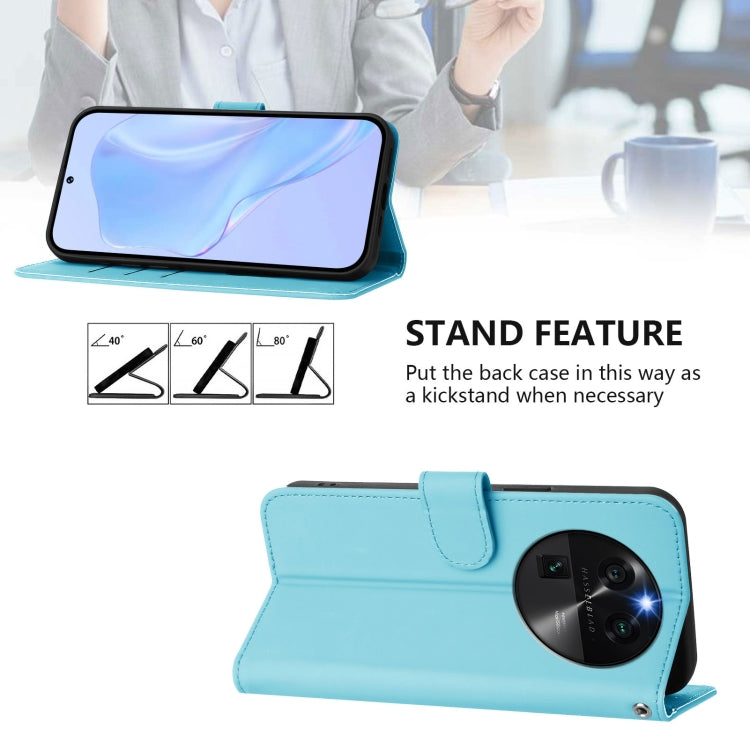 For OPPO Find X6 Skin Feel Solid Color Leather Phone Case with Lanyard