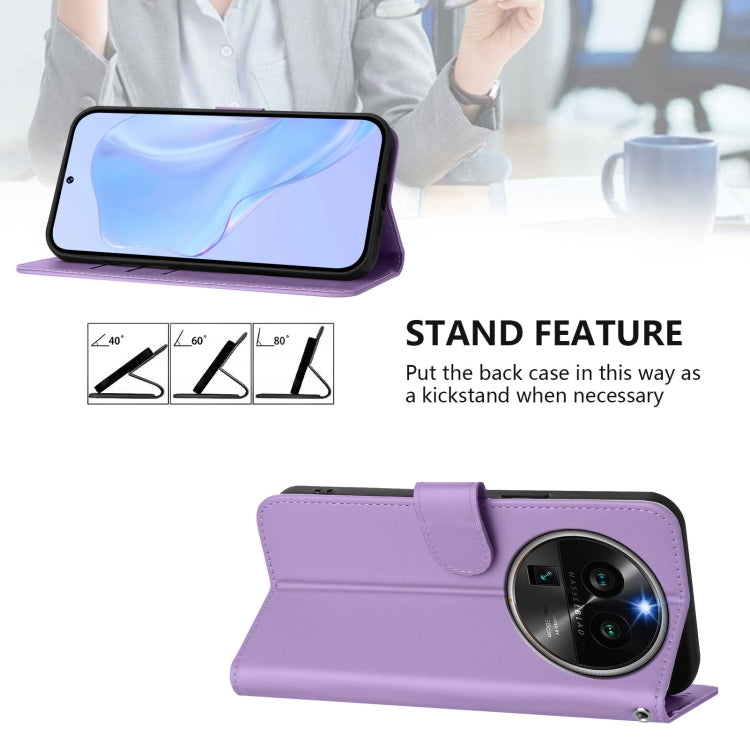 For OPPO Find X6 Pro Skin Feel Solid Color Leather Phone Case with Lanyard