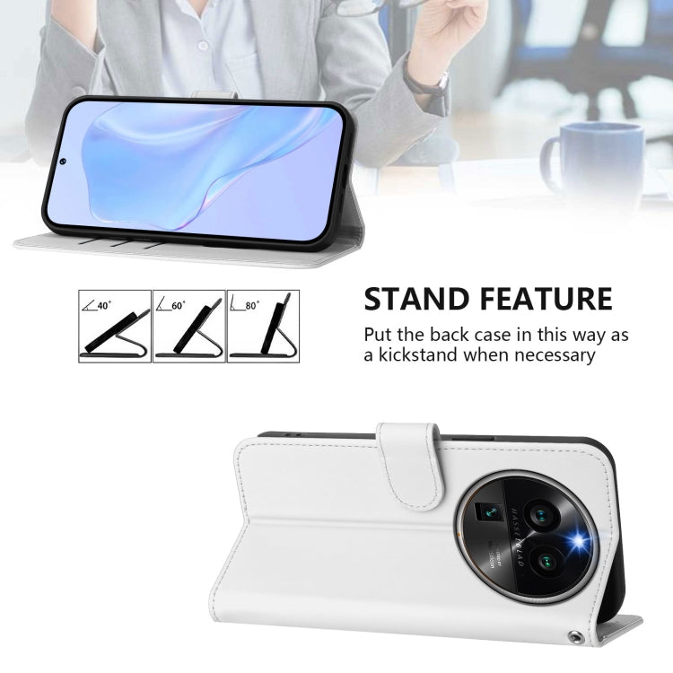 For OPPO Find X6 Pro Skin Feel Solid Color Leather Phone Case with Lanyard