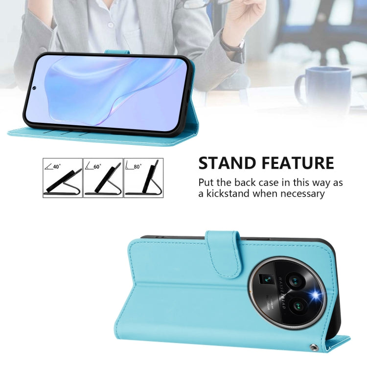 For OPPO Find X6 Pro Skin Feel Solid Color Leather Phone Case with Lanyard