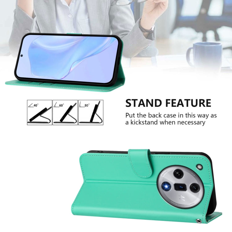 For OPPO Find X7 Skin Feel Solid Color Leather Phone Case with Lanyard