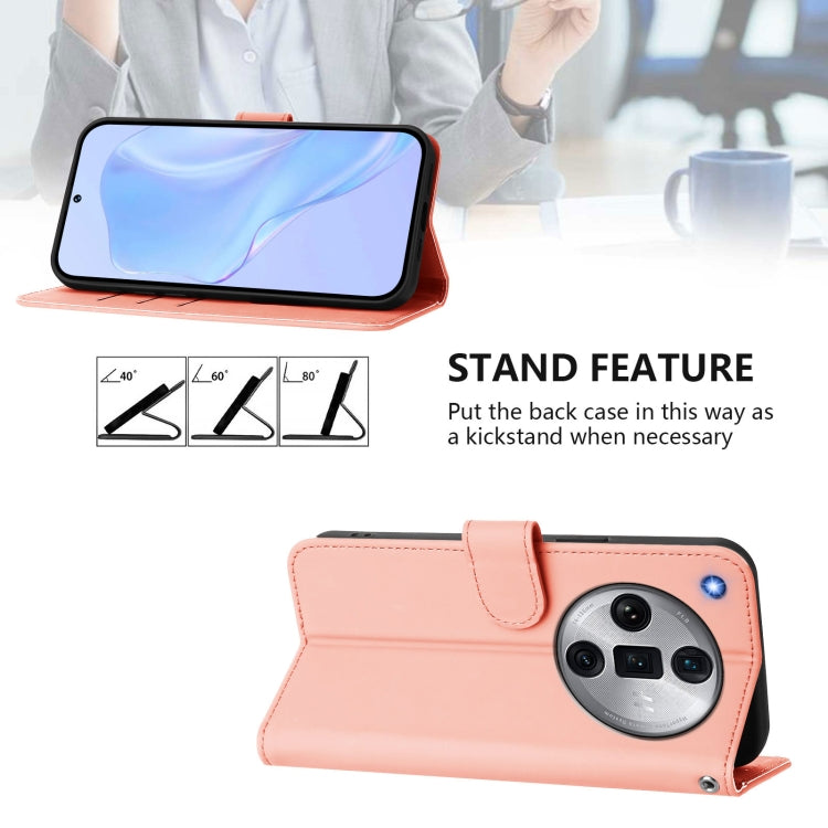 For OPPO Find X7 Ultra Skin Feel Solid Color Leather Phone Case with Lanyard