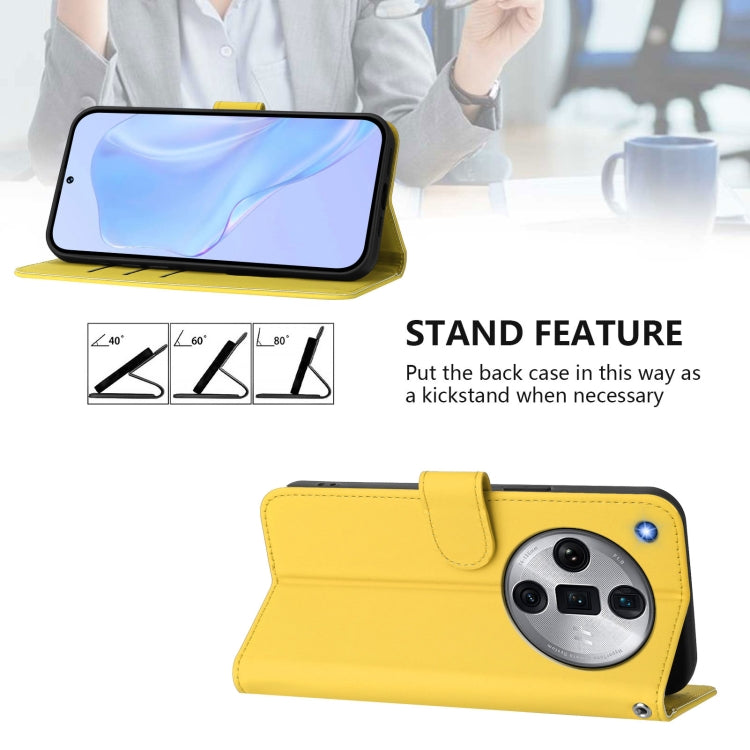 For OPPO Find X7 Ultra Skin Feel Solid Color Leather Phone Case with Lanyard