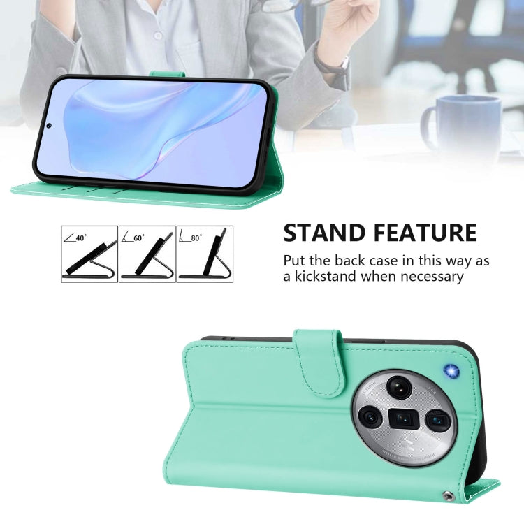 For OPPO Find X7 Ultra Skin Feel Solid Color Leather Phone Case with Lanyard