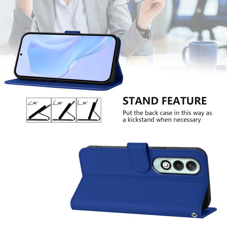 For OPPO K12x 5G Global Skin Feel Solid Color Leather Phone Case with Lanyard