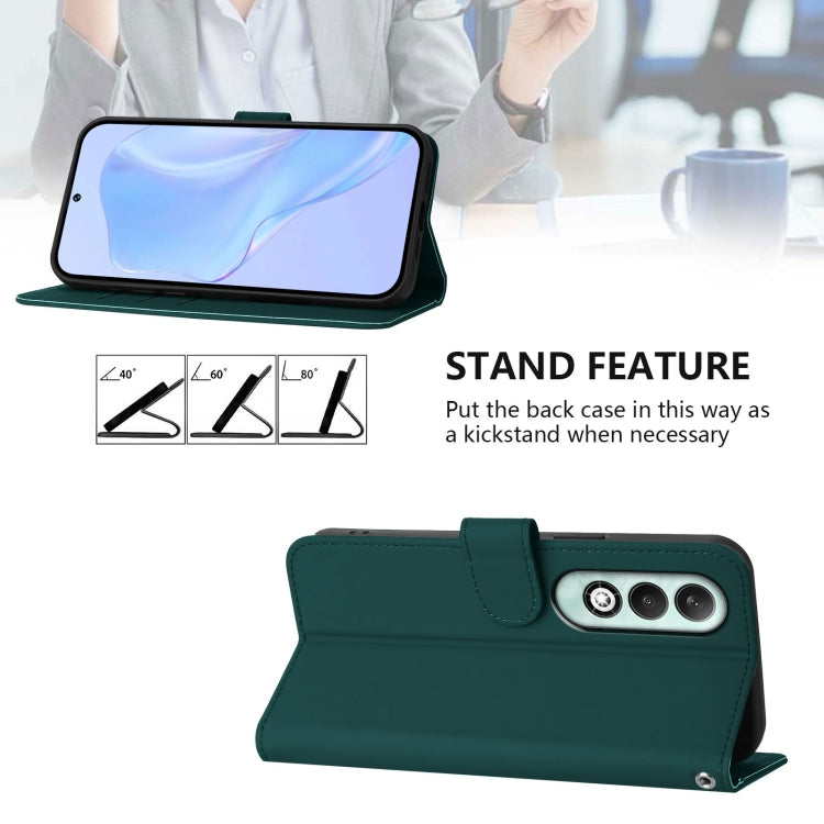 For OPPO K12x 5G Global Skin Feel Solid Color Leather Phone Case with Lanyard