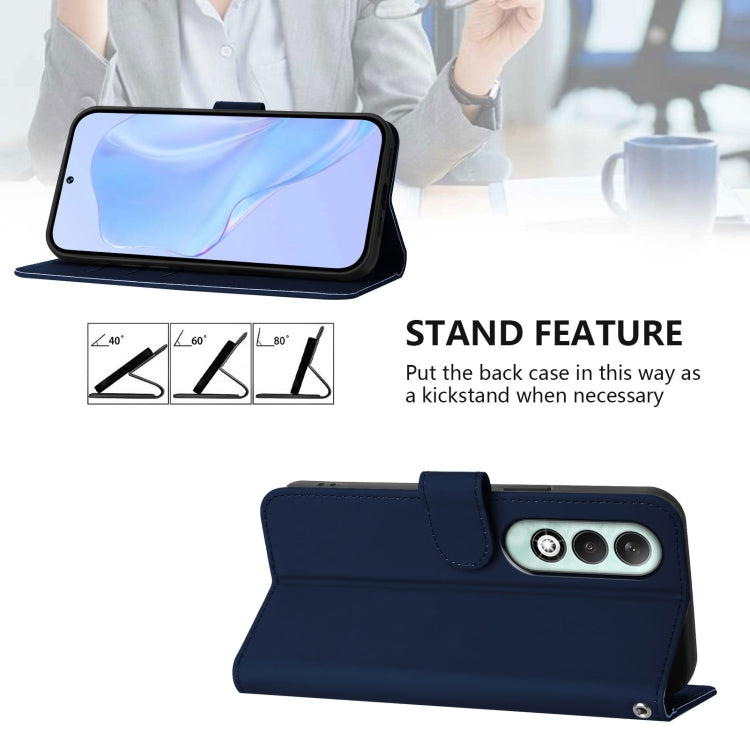 For OPPO K12x 5G Global Skin Feel Solid Color Leather Phone Case with Lanyard