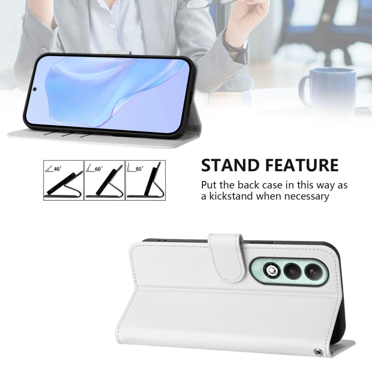 For OPPO K12x 5G Global Skin Feel Solid Color Leather Phone Case with Lanyard