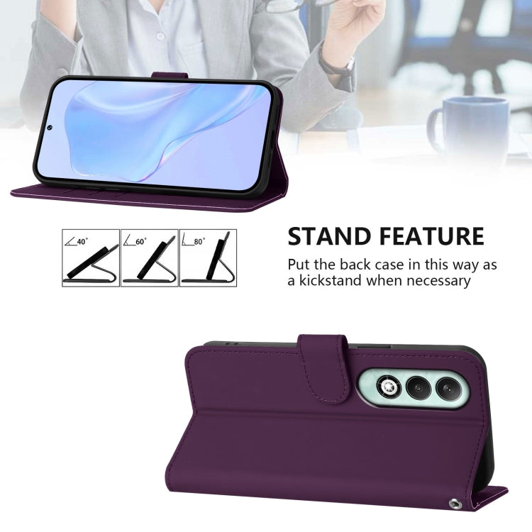 For OPPO K12x 5G Global Skin Feel Solid Color Leather Phone Case with Lanyard