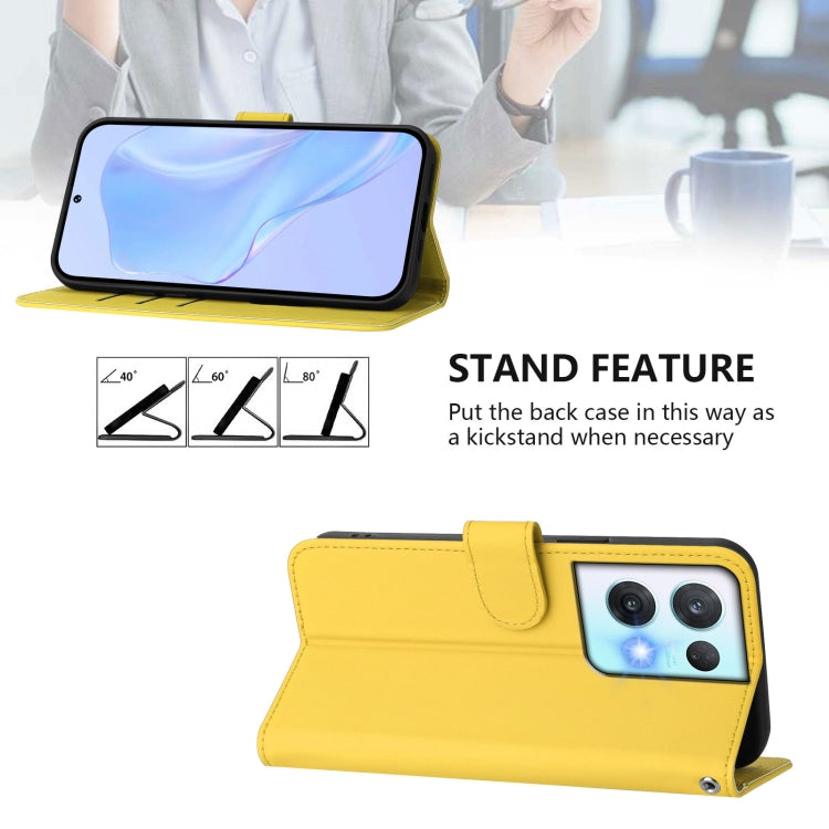 For OPPO Reno8 Pro 5G Skin Feel Solid Color Leather Phone Case with Lanyard