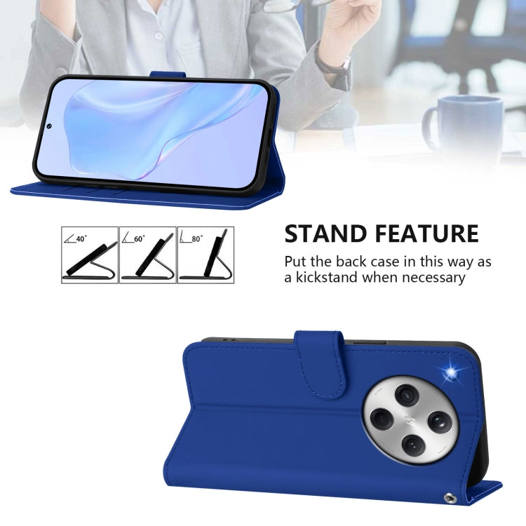 For OPPO Find X8 Skin Feel Solid Color Leather Phone Case with Lanyard
