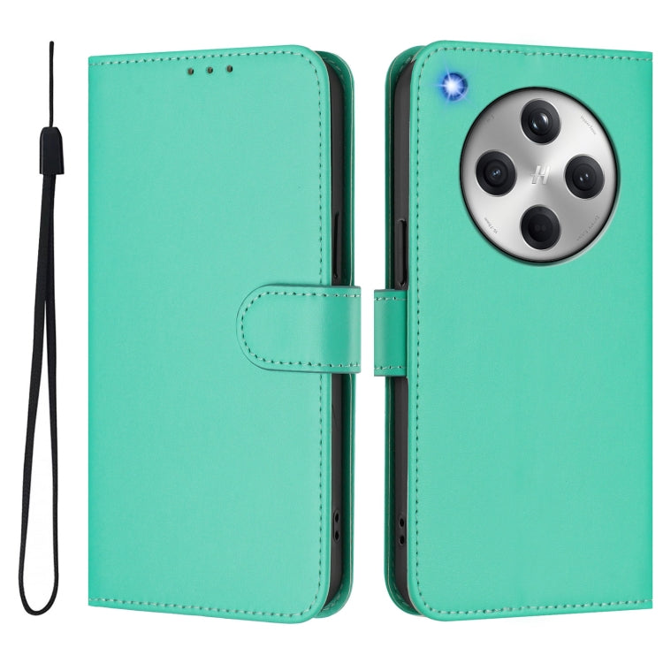 For OPPO Find X8 Skin Feel Solid Color Leather Phone Case with Lanyard