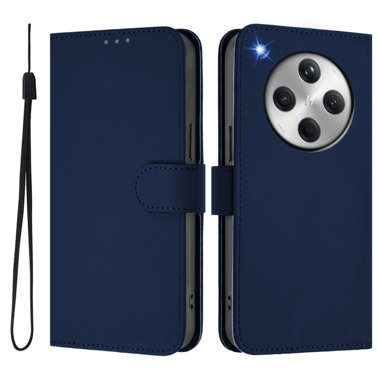For OPPO Find X8 Skin Feel Solid Color Leather Phone Case with Lanyard