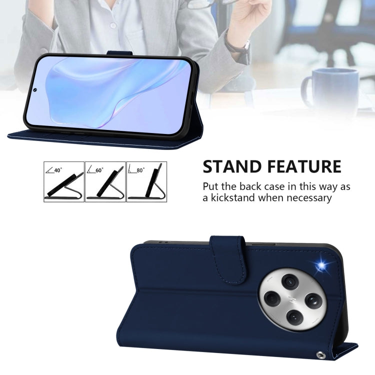For OPPO Find X8 Skin Feel Solid Color Leather Phone Case with Lanyard